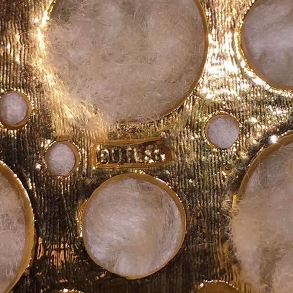 VTG Butler Pink Rhinestone & Gold Tone Wide Bangle Locking Clasp - Picture 6 of 6